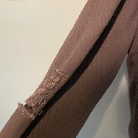 Distressed, jean material shirt - Picture 3 of 4